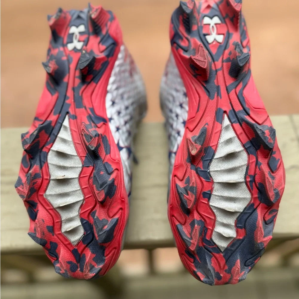 Under Armour Kids Silver and Red Star Sneakers - Picture 5 of 6